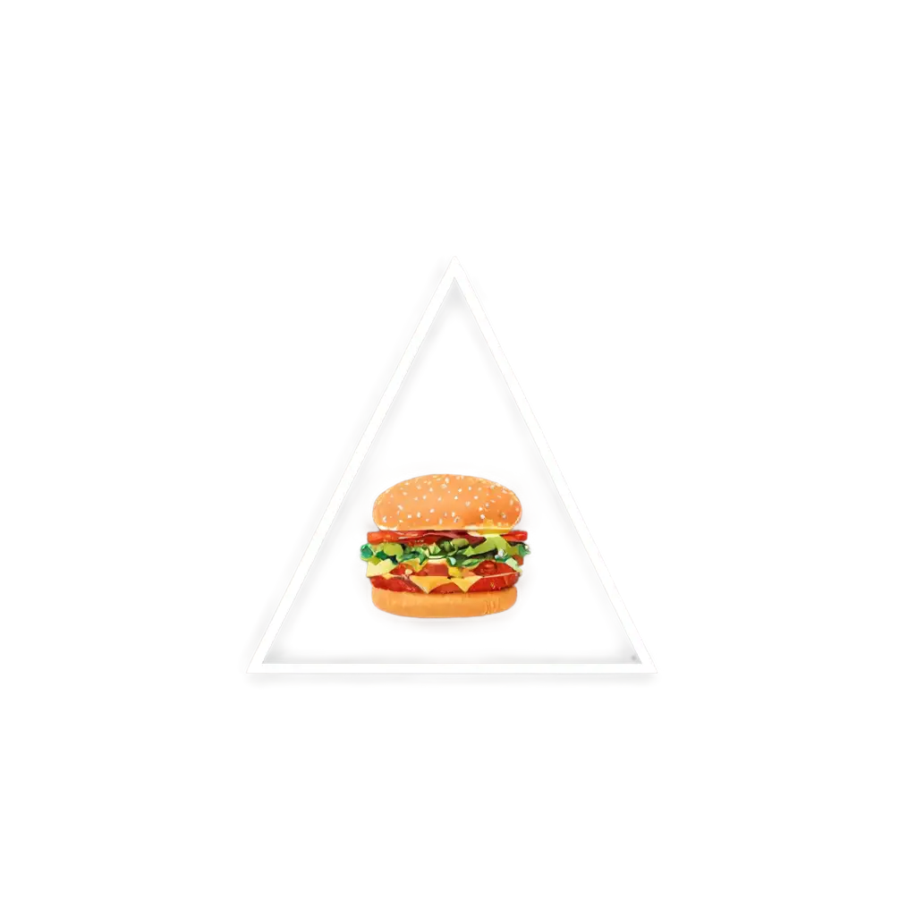 Triangle-Outline-Cuts-with-Burger-Symbol-PNG-Image-for-Creative-and-Commercial-Use