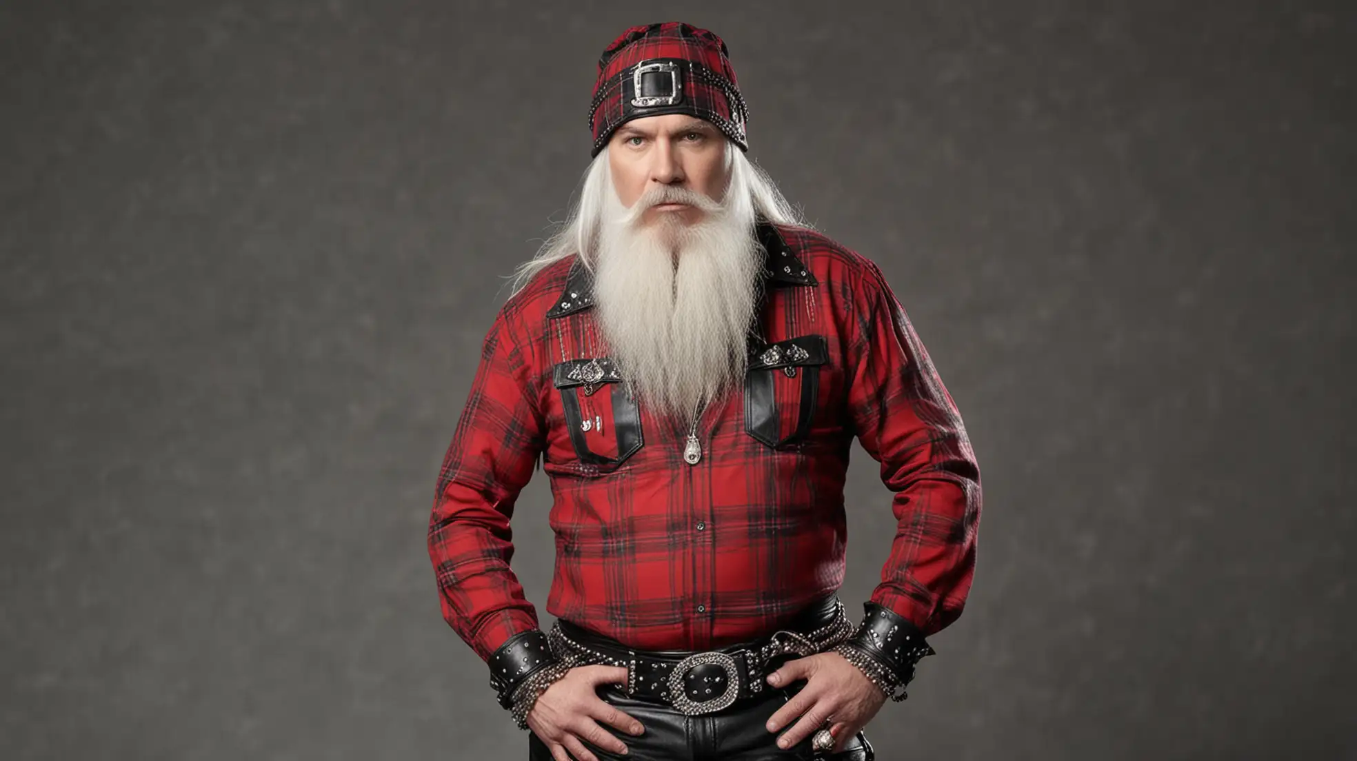 55YearOld-Heavy-Metal-Singer-in-Black-Leather-and-Red-Plaid-Shirt