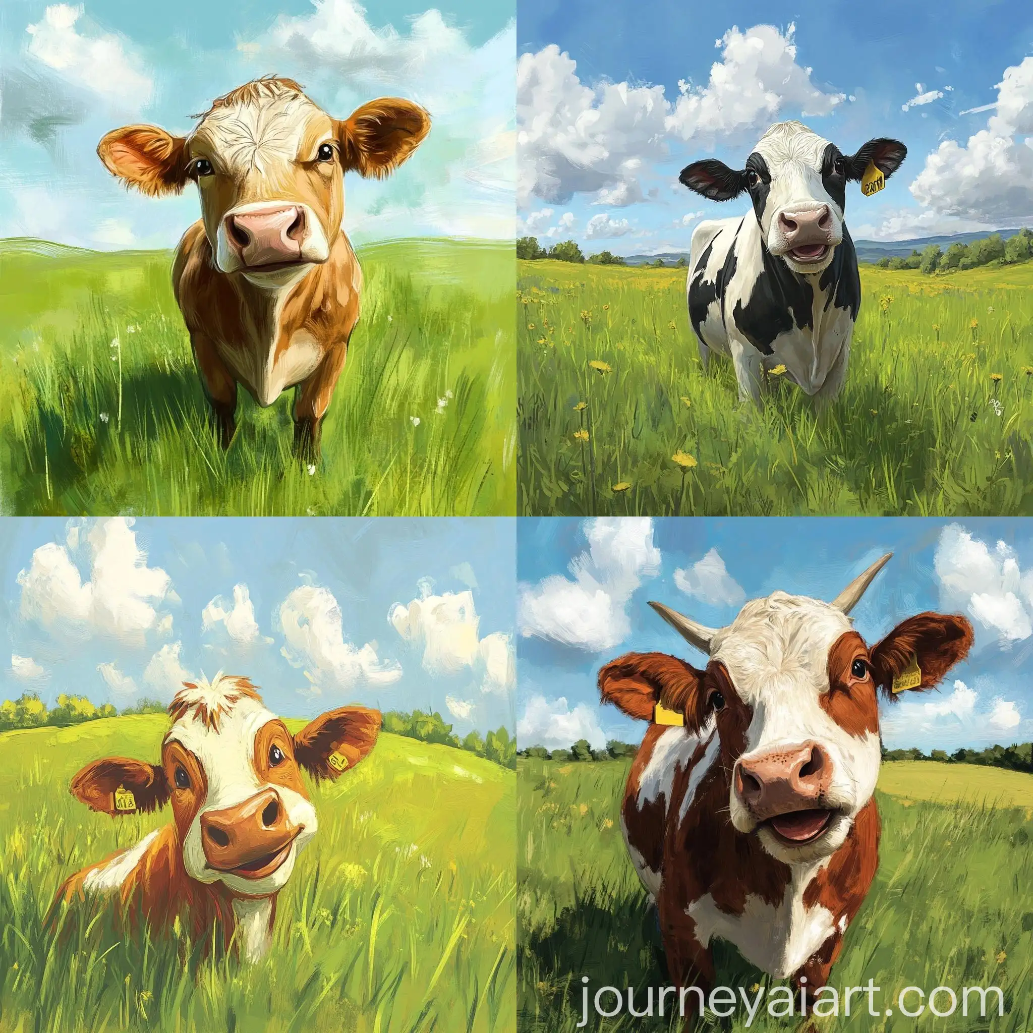 Happy-Cow-Grazing-in-Green-Field