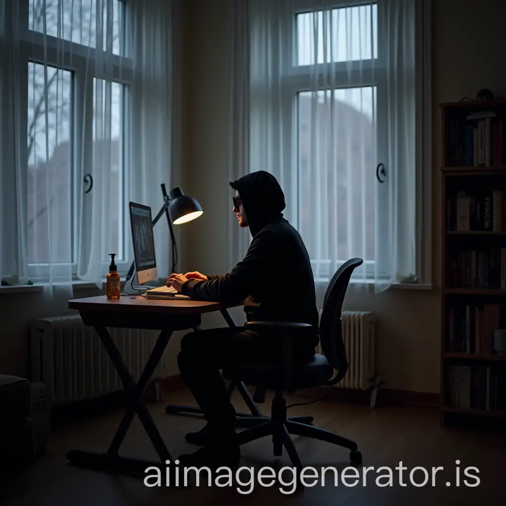 Hacker-Sitting-on-Chair-in-Russian-Apartment-in-Saint-Petersburg