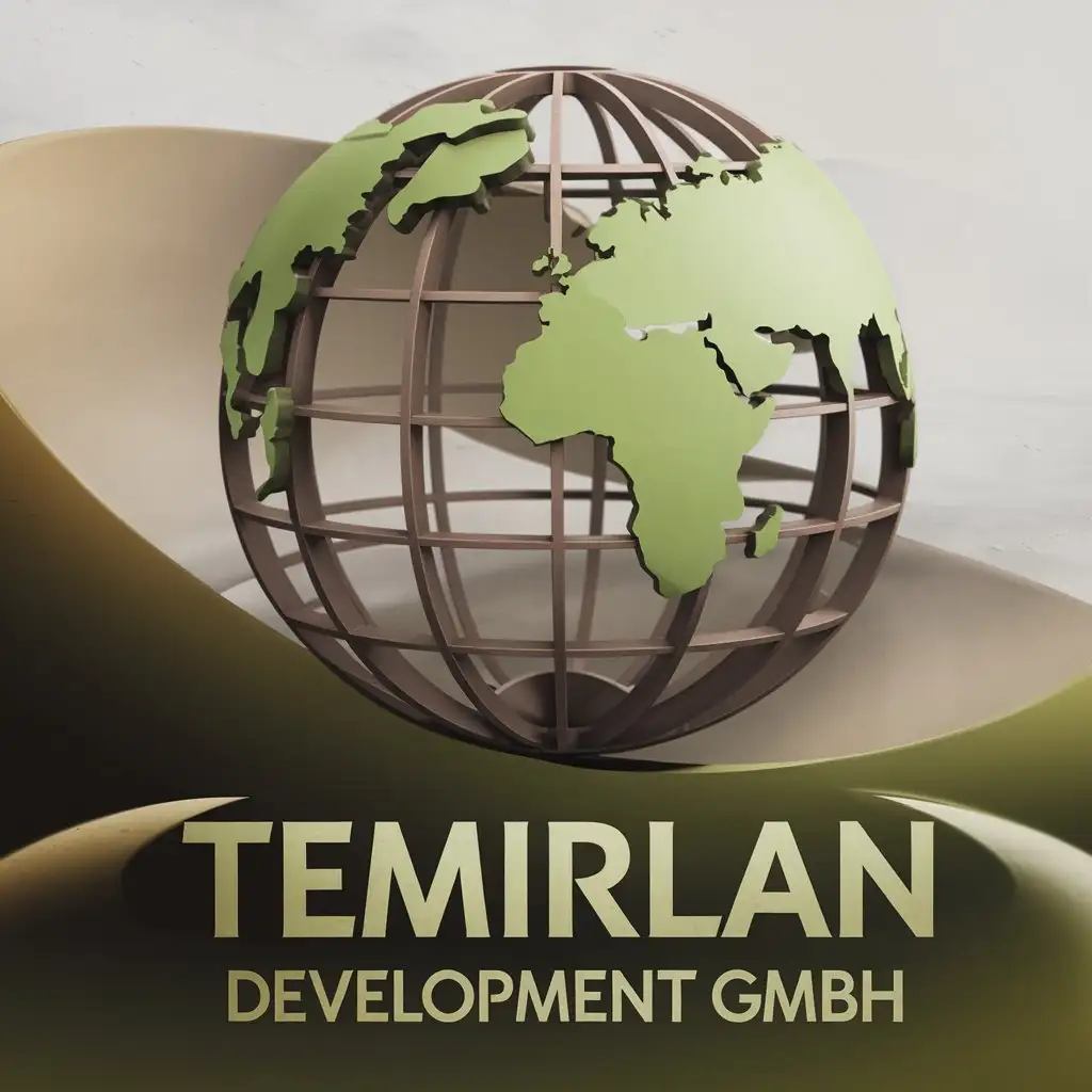 LOGO Design for Temirlan Development Modern Professional with Green Globe and Oil Industry Elements