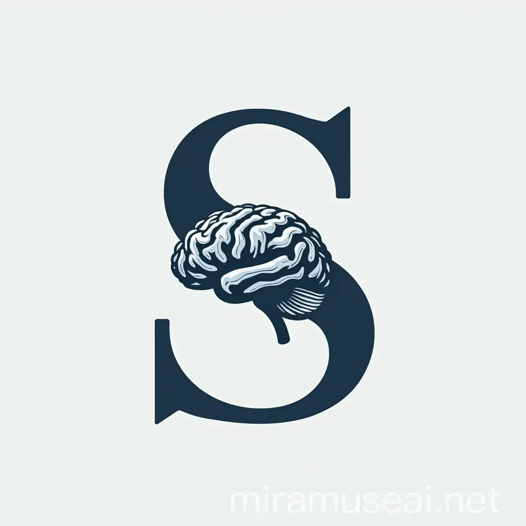 Serenity in Mind Sshaped Logo with Brain Symbol