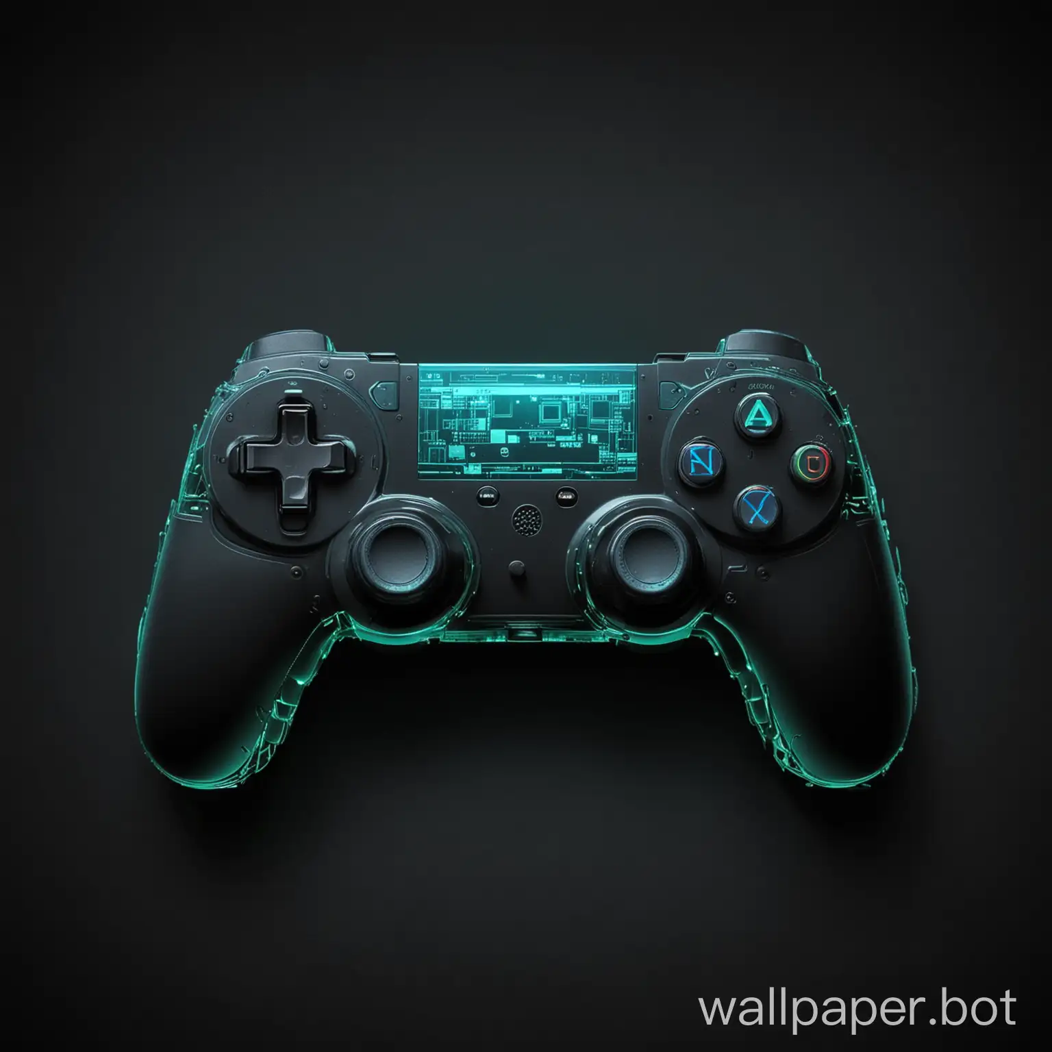 Modern-Technology-and-Gaming-with-Blue-and-Green-Colors-on-Black-Background