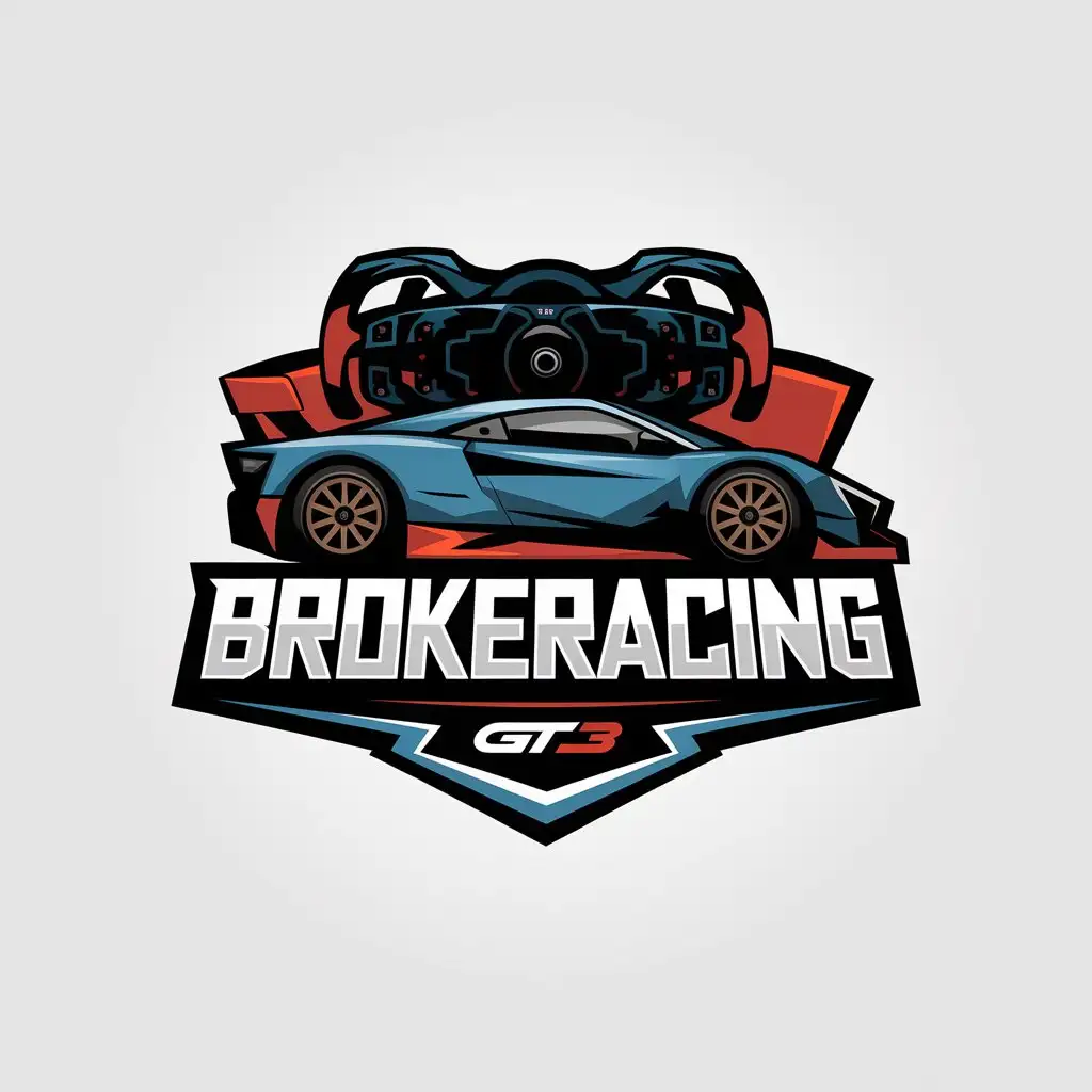 LOGO Design for BrokeRacing Dynamic Vector Logo with Sim Racing Theme