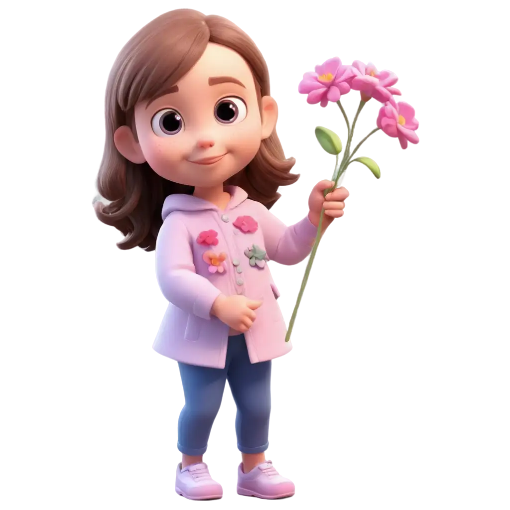 3D-Cartoon-Flower-in-Hand-of-Baby-Girl-PNG-HighQuality-Image-for-Creative-Projects