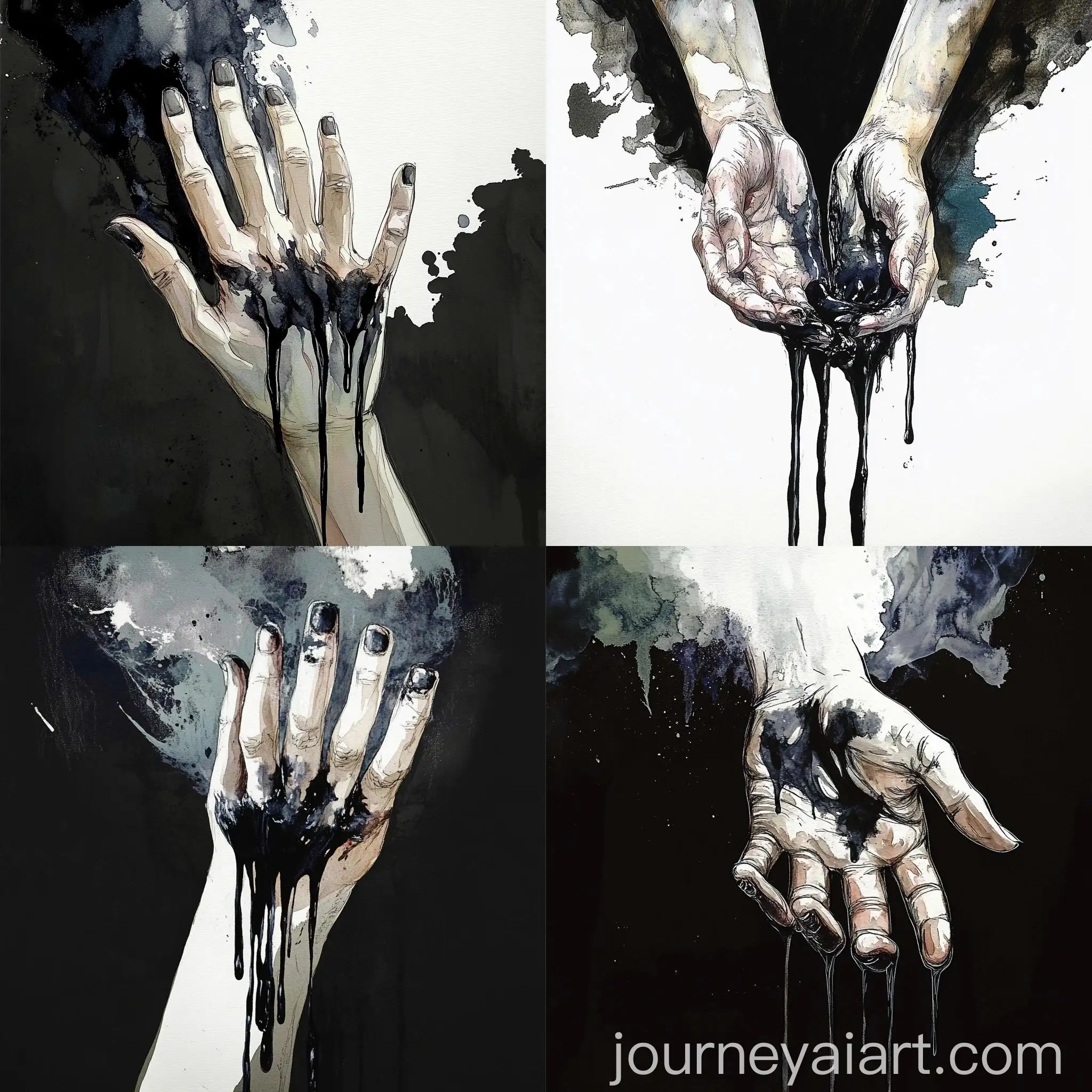 Gothic-Hand-Dripping-Ink-Illustration