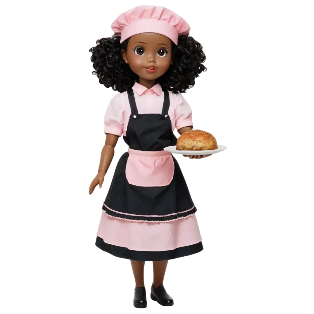 HighQuality-PNG-Image-of-a-Black-Doll-with-an-Apron-and-Pink-Hat-Holding-a-Dish-of-Food