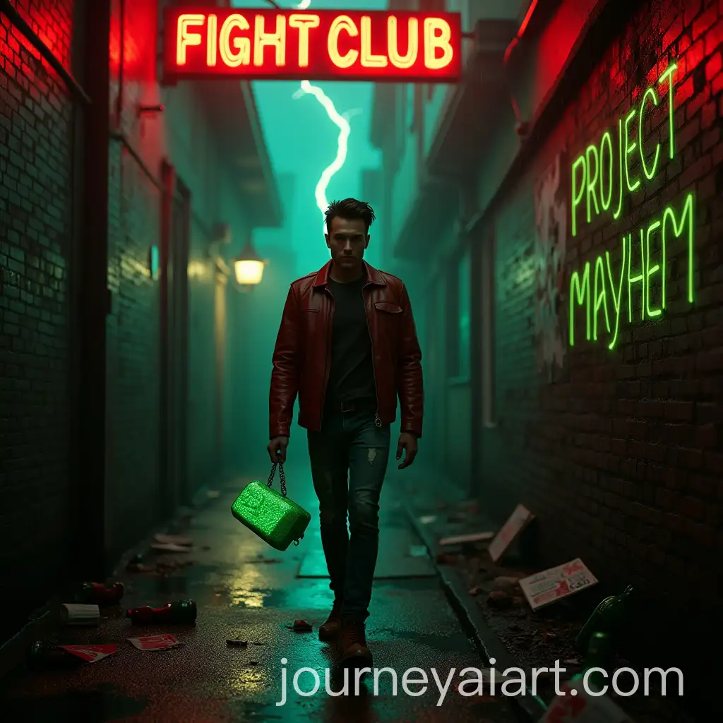 Tyler-Durden-in-a-RainDrenched-Alley-with-Neon-Graffiti-and-Green-Soap