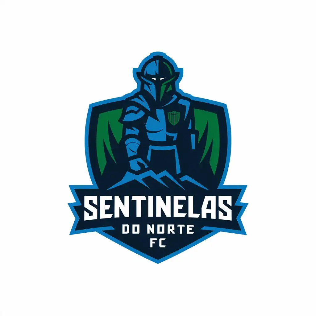 LOGO Design For Sentinelas do Norte FC Blue Green with Sentinel Symbolism for Technology Industry