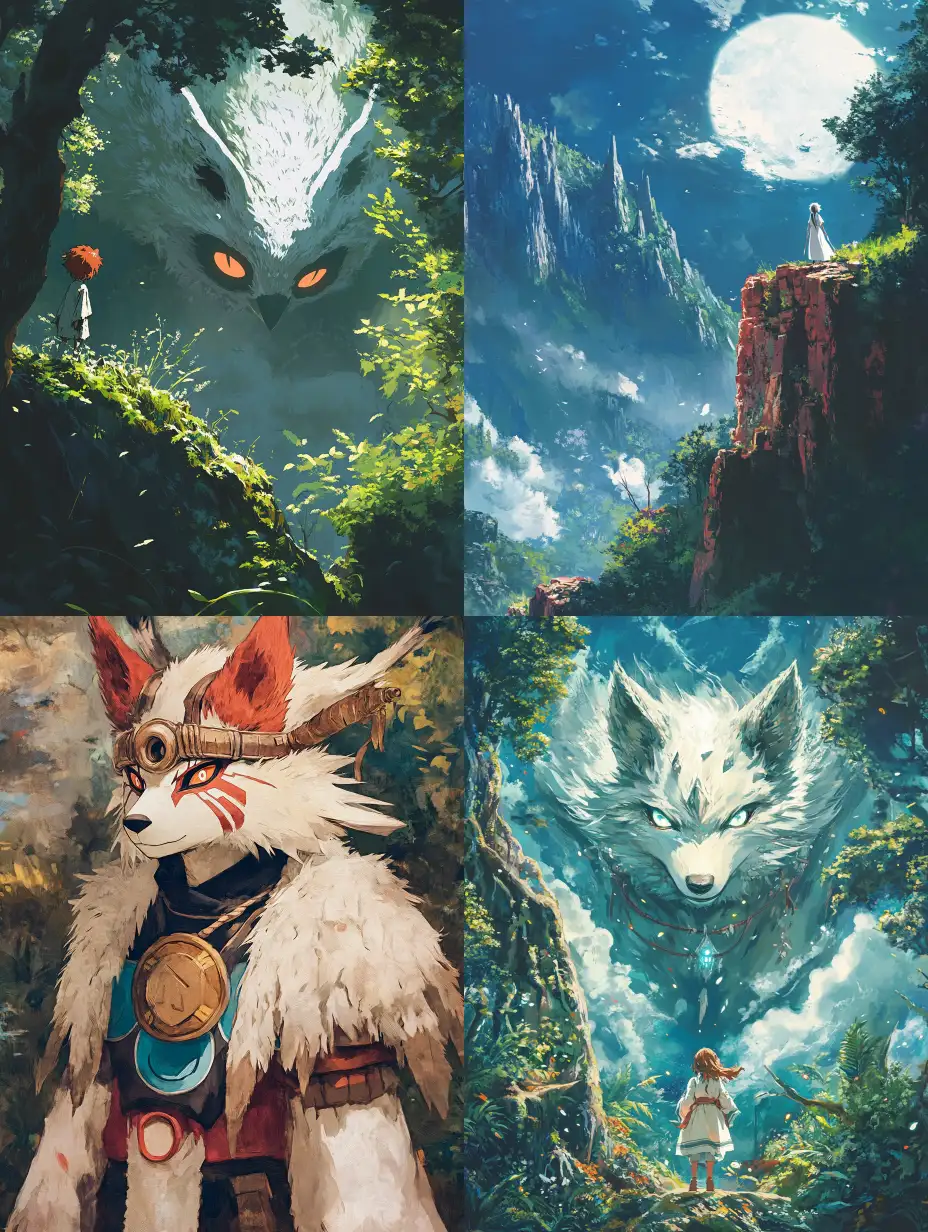 Princess-Mononoke-Inspired-Ghibli-Anime-Art-in-1990s-Style