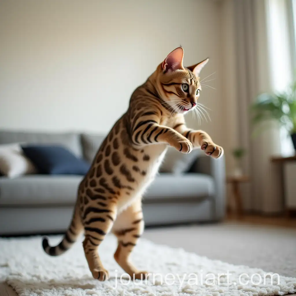 Bengal-Cat-Playfully-Jumping-in-a-Modern-Living-Room