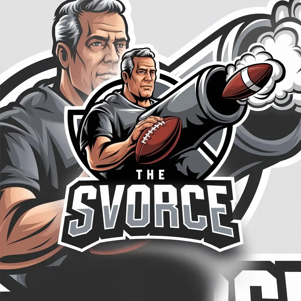 LOGO Design for The Svorce Middle Aged Man with Football Cannon in Sports Fitness Industry