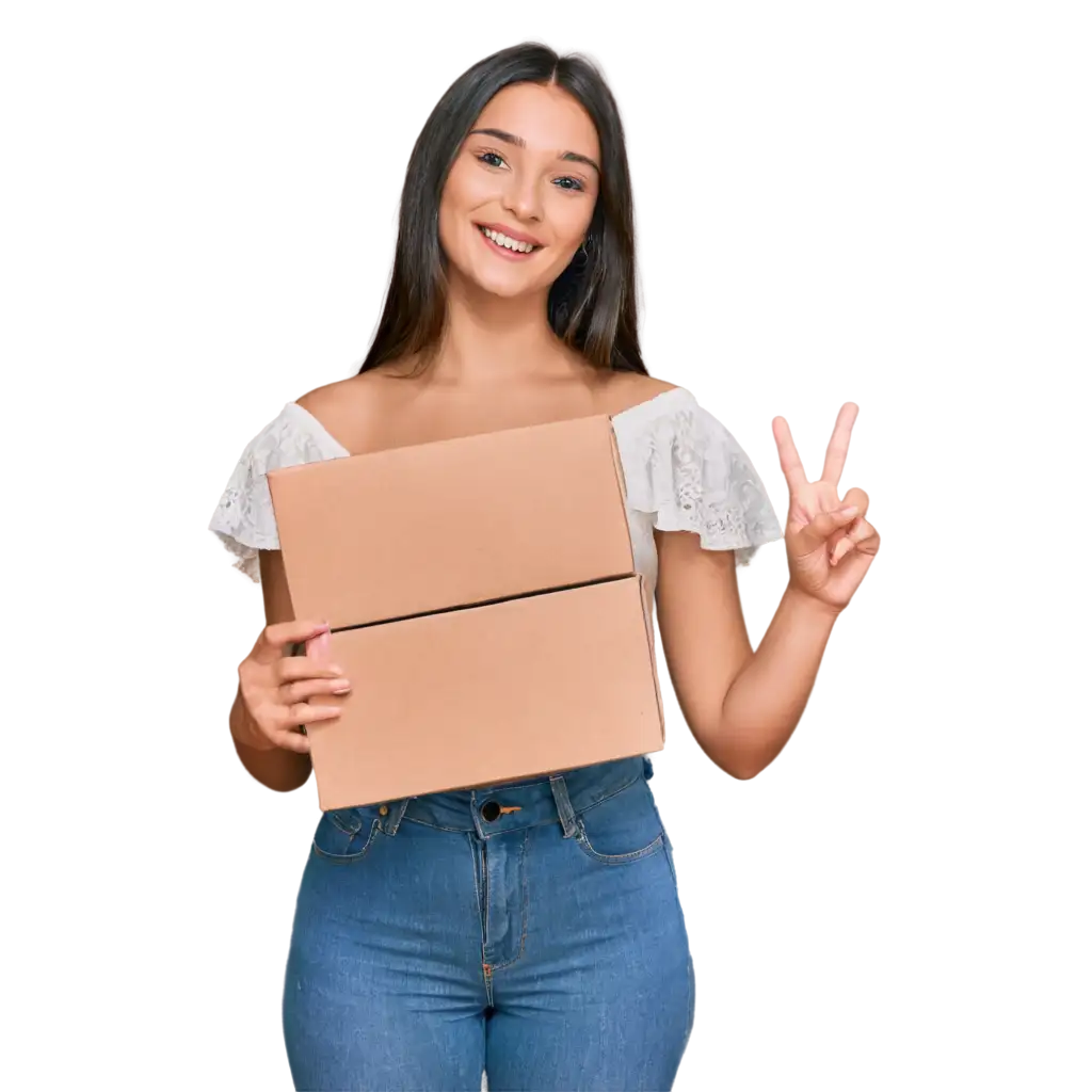 Create-PNG-Image-Girl-Looking-at-Me-Smiling-with-a-Box-in-Her-Hand