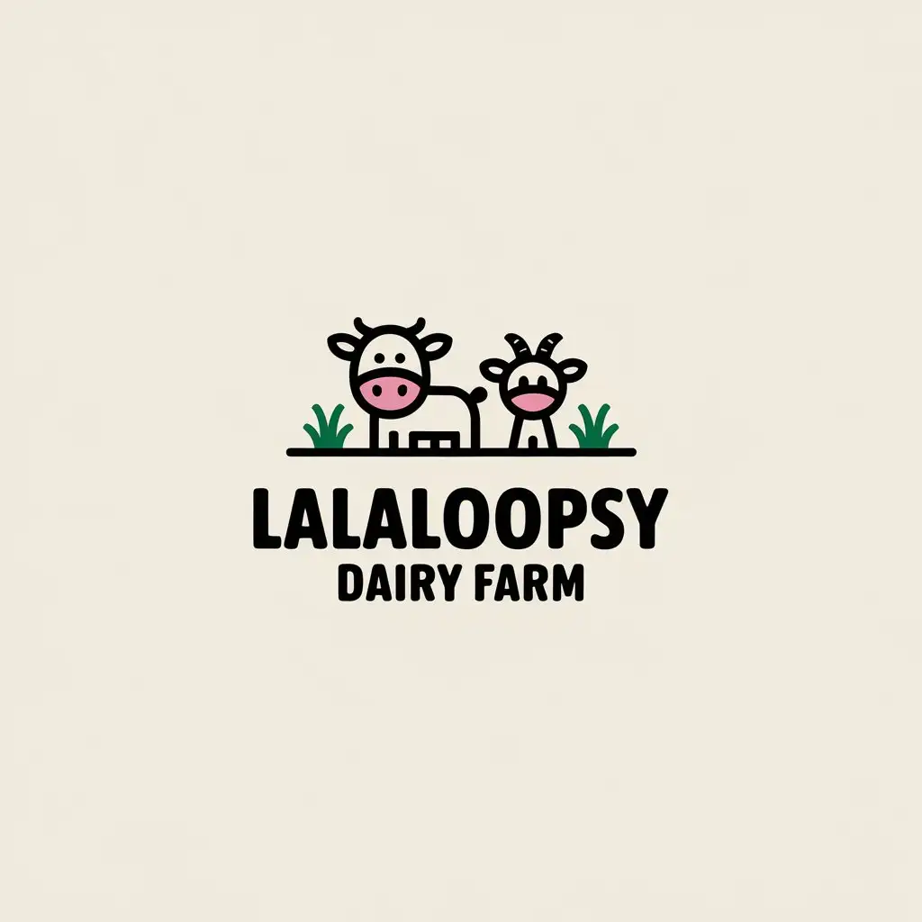 LOGO Design for Lalaloopsy Dairy Farm Cow Goat Grass Minimalistic Theme