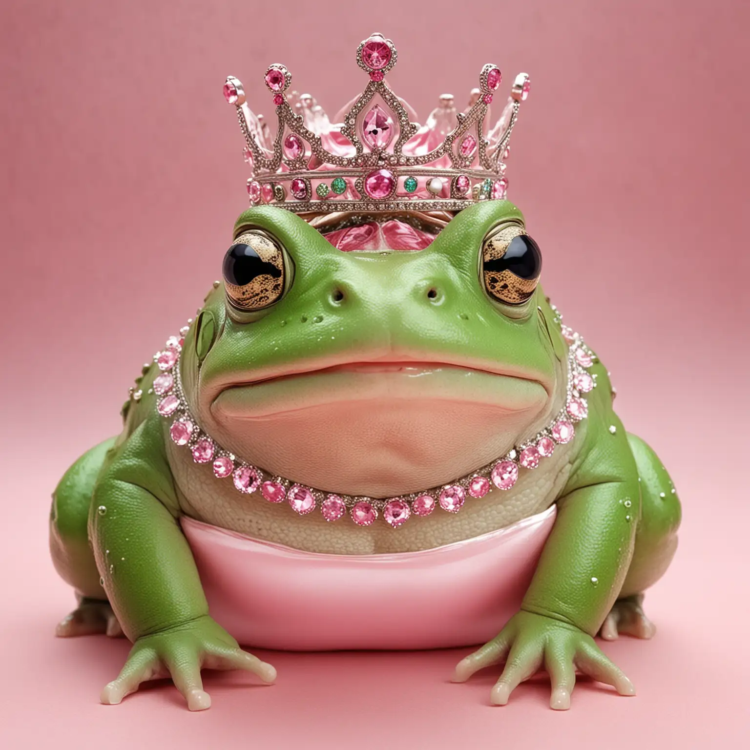 Charming-Fat-Frog-Princess-Wearing-a-Pink-Tiara