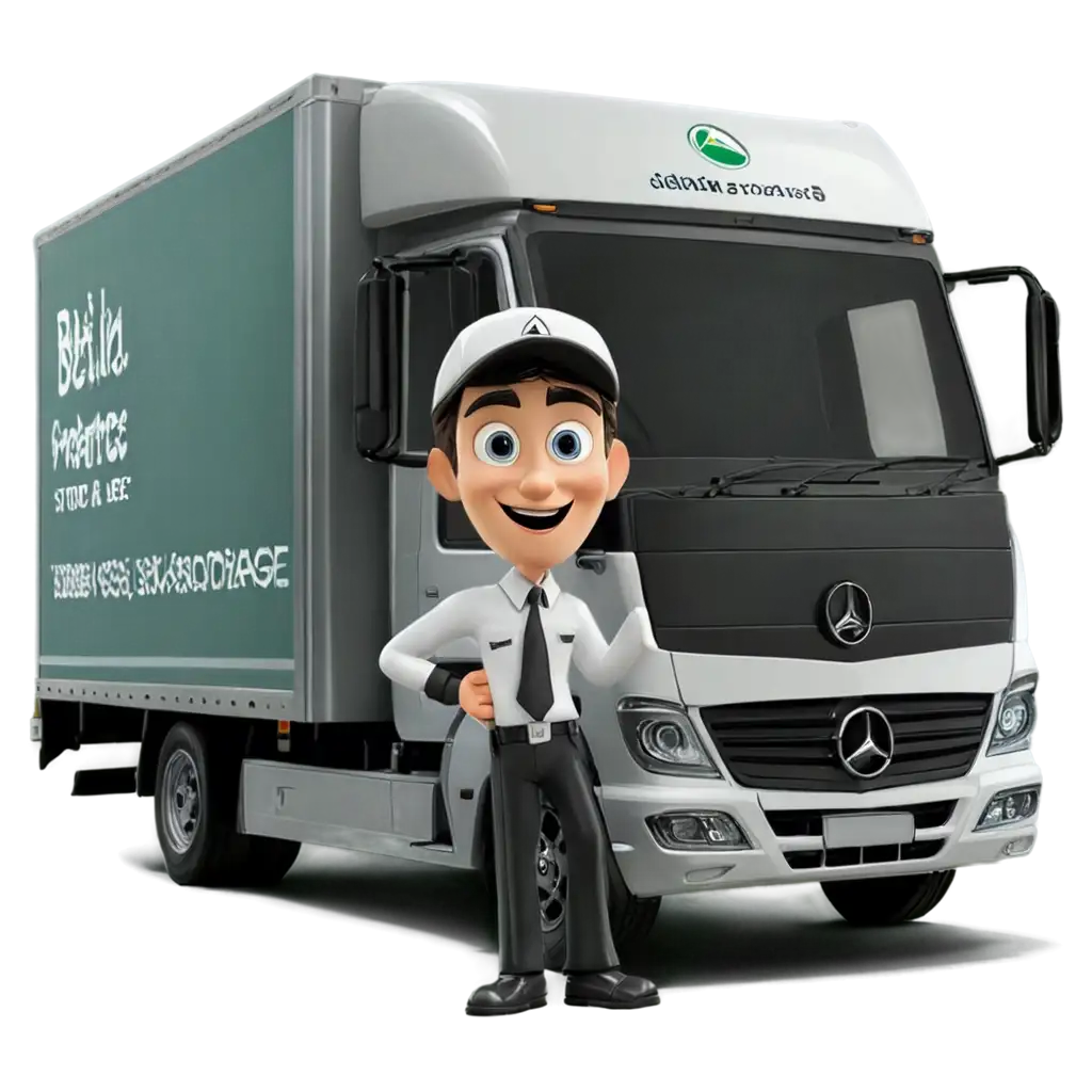 Cartoon-Cold-Storage-Mercedes-Truck-with-Service-Pose-Cartoon-Person-PNG-HighQuality-and-Versatile-Image