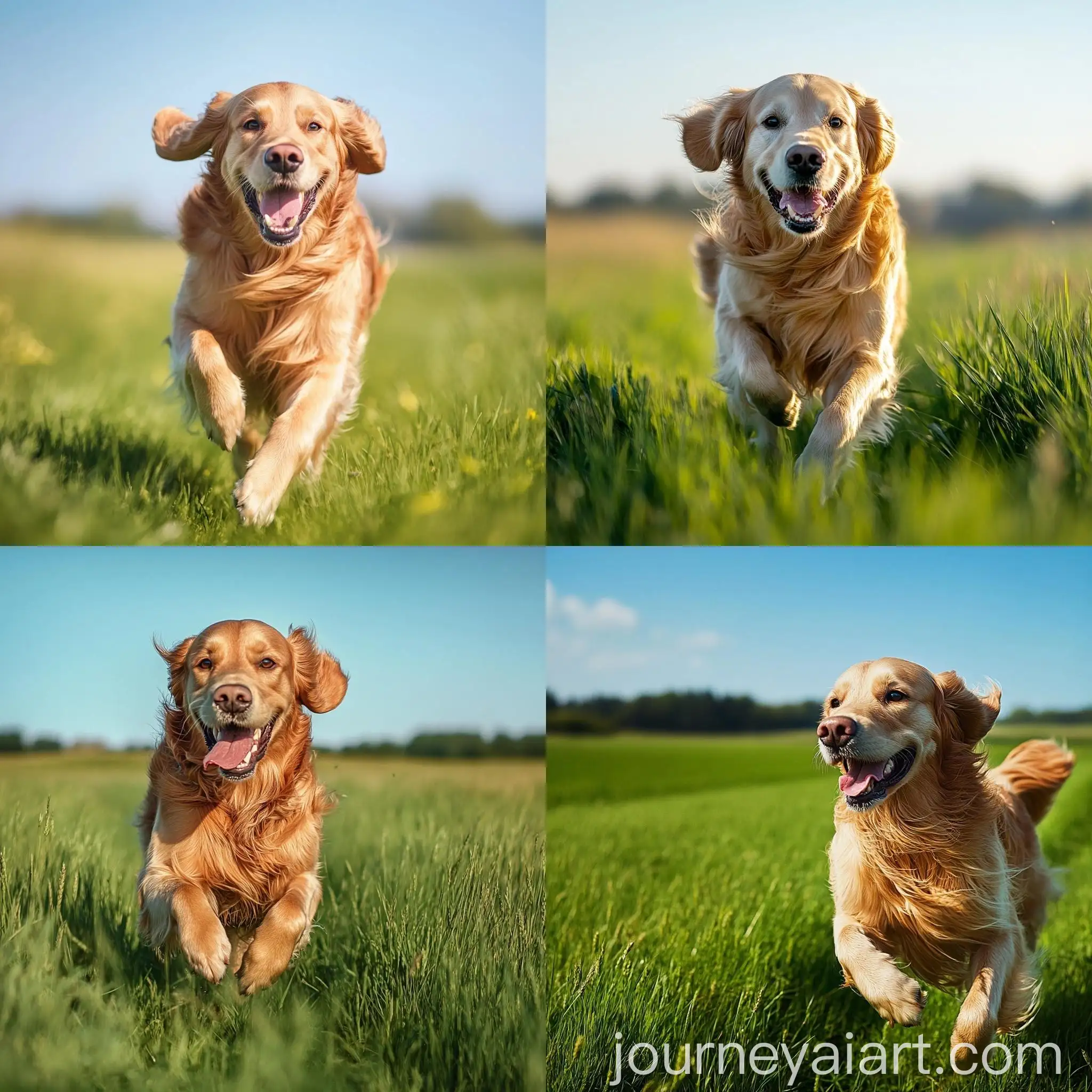 Golden-Retriever-Running-in-Lush-Grass-Field