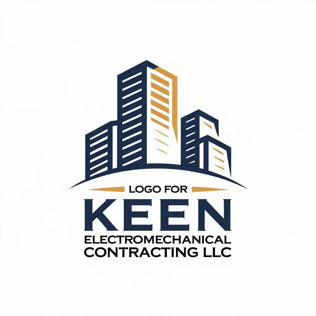 LOGO Design for KEEN Electromechanical Contracting LLC Vector Logo with Building Symbol for Construction Industry