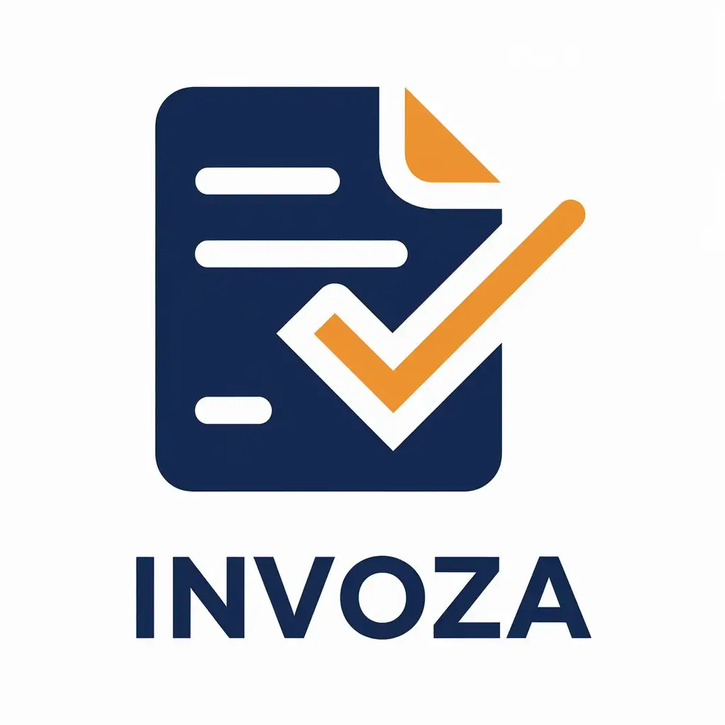 LOGO Design for Invoza Vector Style with Invoice and File Symbol for Internet Industry