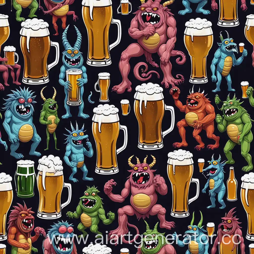 Fantasy-Beer-Creatures-in-a-Whimsical-Bar-Setting