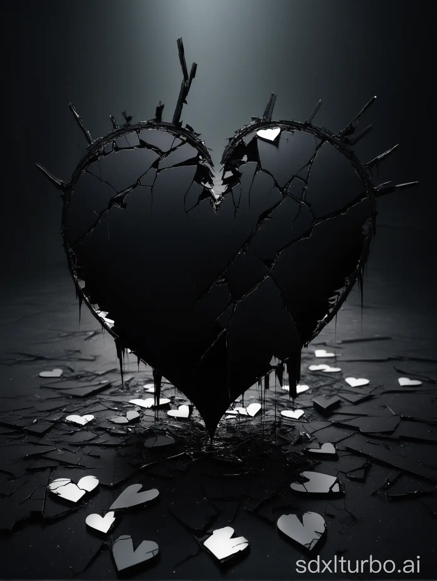 Broken-Heart-in-Dark-Environment