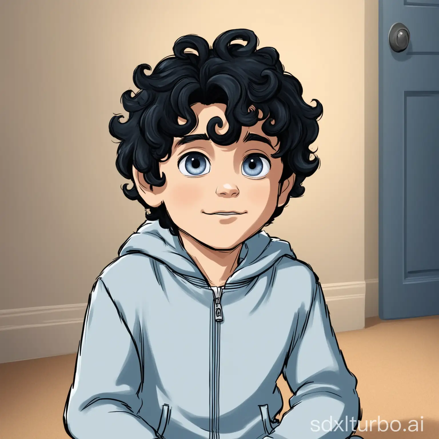 Cartoon-Portrait-of-7YearOld-Boy-Named-Sammy-in-Disney-Style