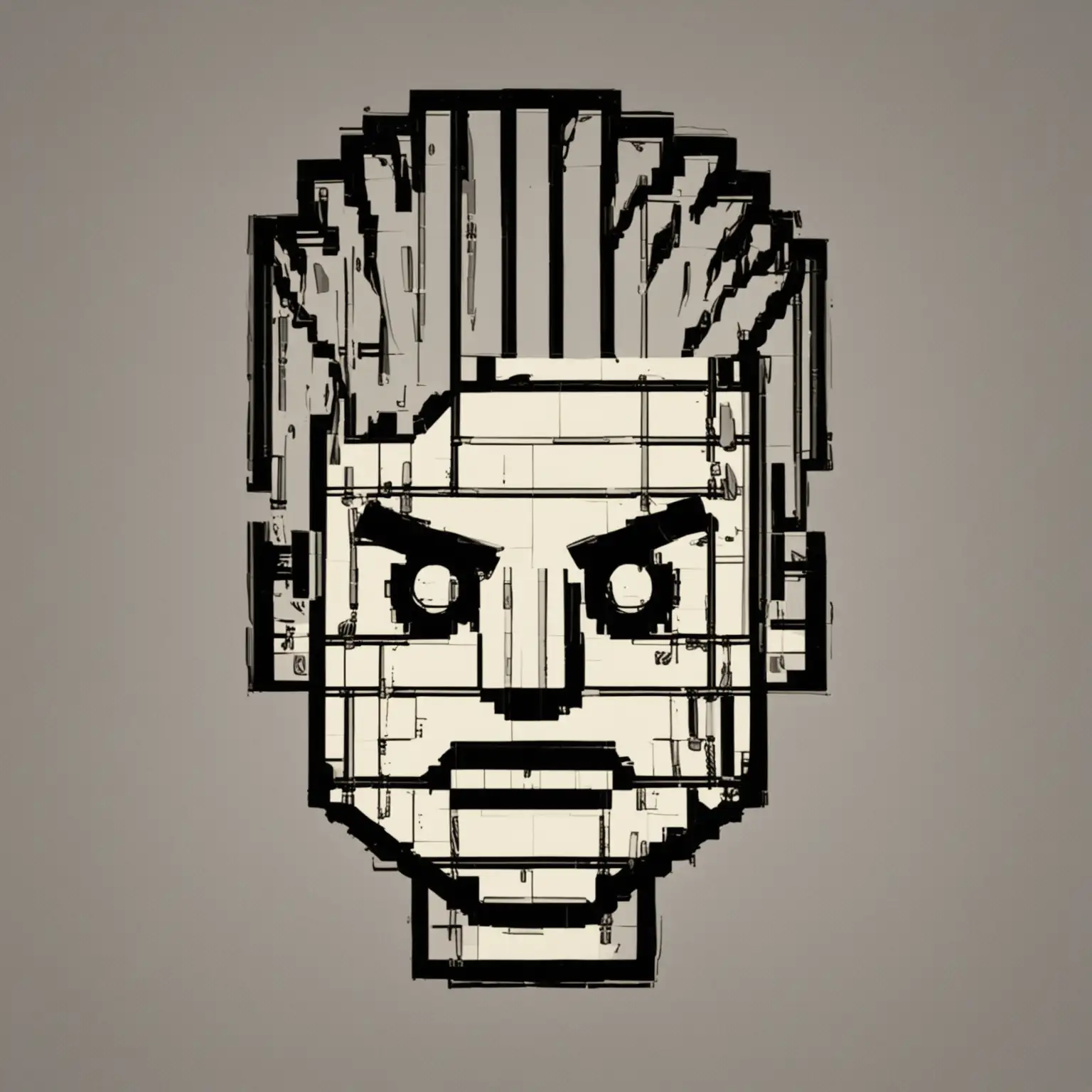 Pixel Outline of Lego punk head