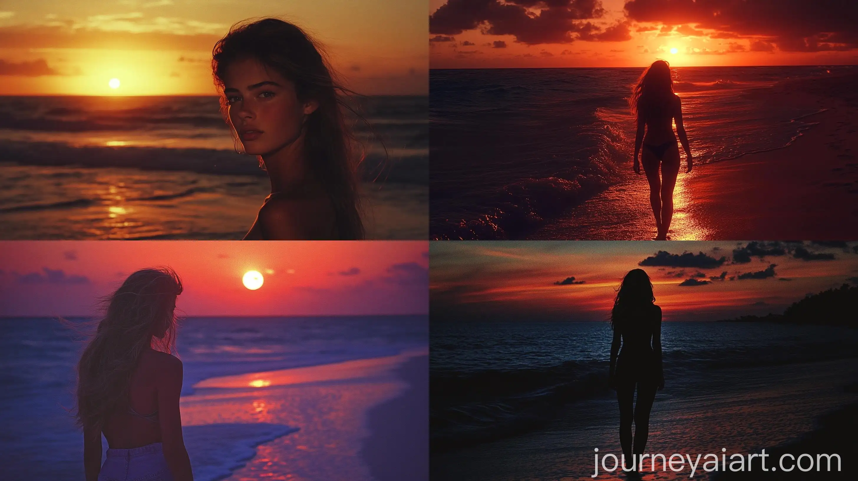 Vintage-Sunset-Stroll-with-Victorias-Secret-Model-at-Marina-Beach