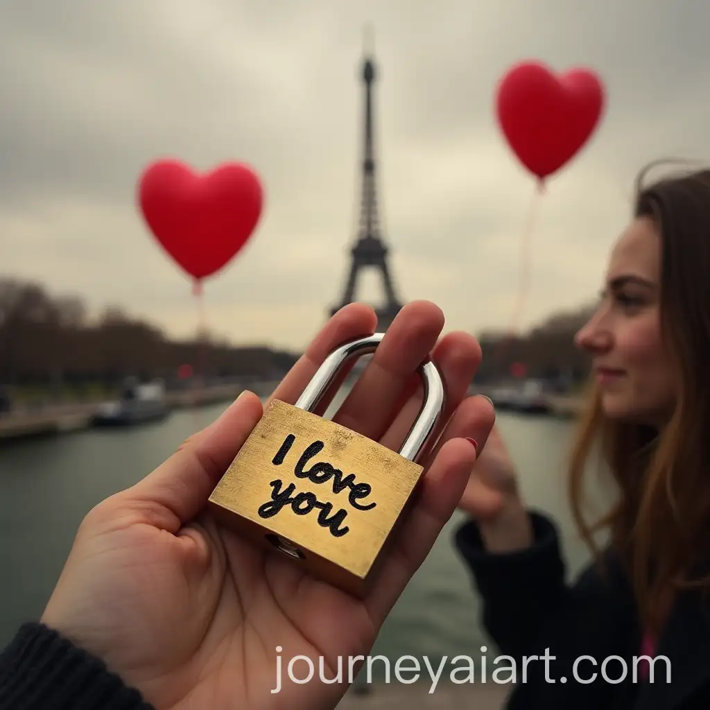 Romantic-Brass-Love-Padlock-in-Paris-with-Engraved-I-Love-You-and-Red-Balloon