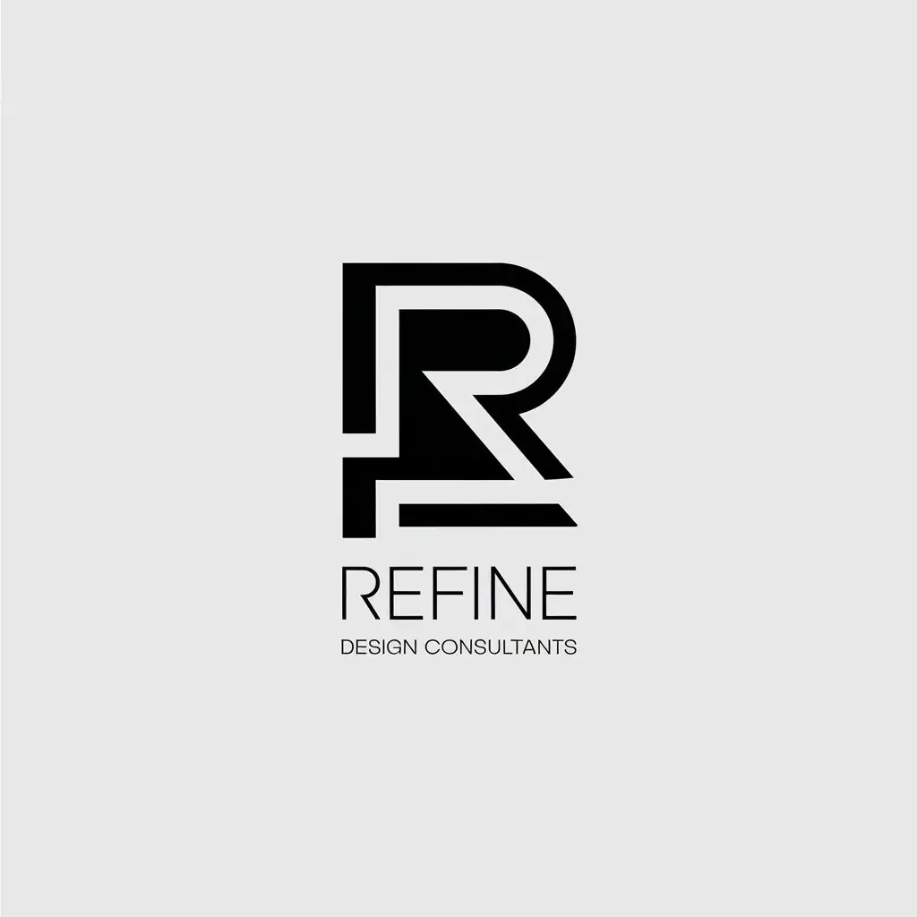 LOGO Design for Refine Design Consultants Minimalistic White R and D with Clear Background