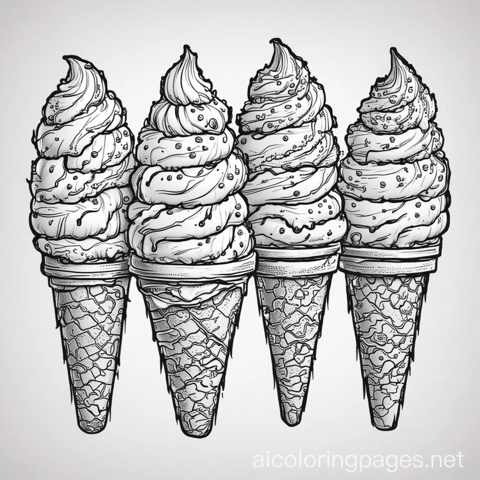 Coloring-Page-of-Simple-Ice-Cream-Cones-for-Kids