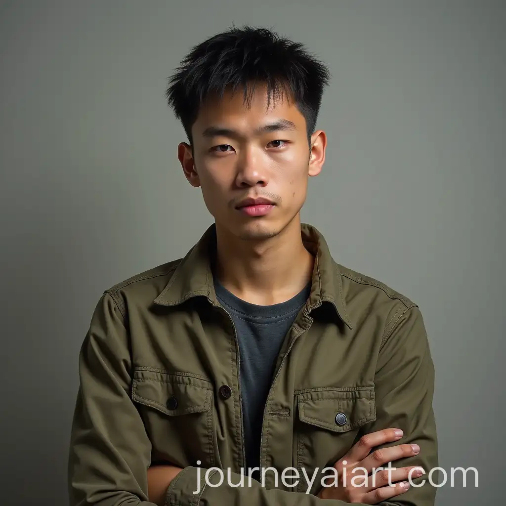 Portrait-of-a-Weak-Asian-Young-Man-in-Casual-Clothes