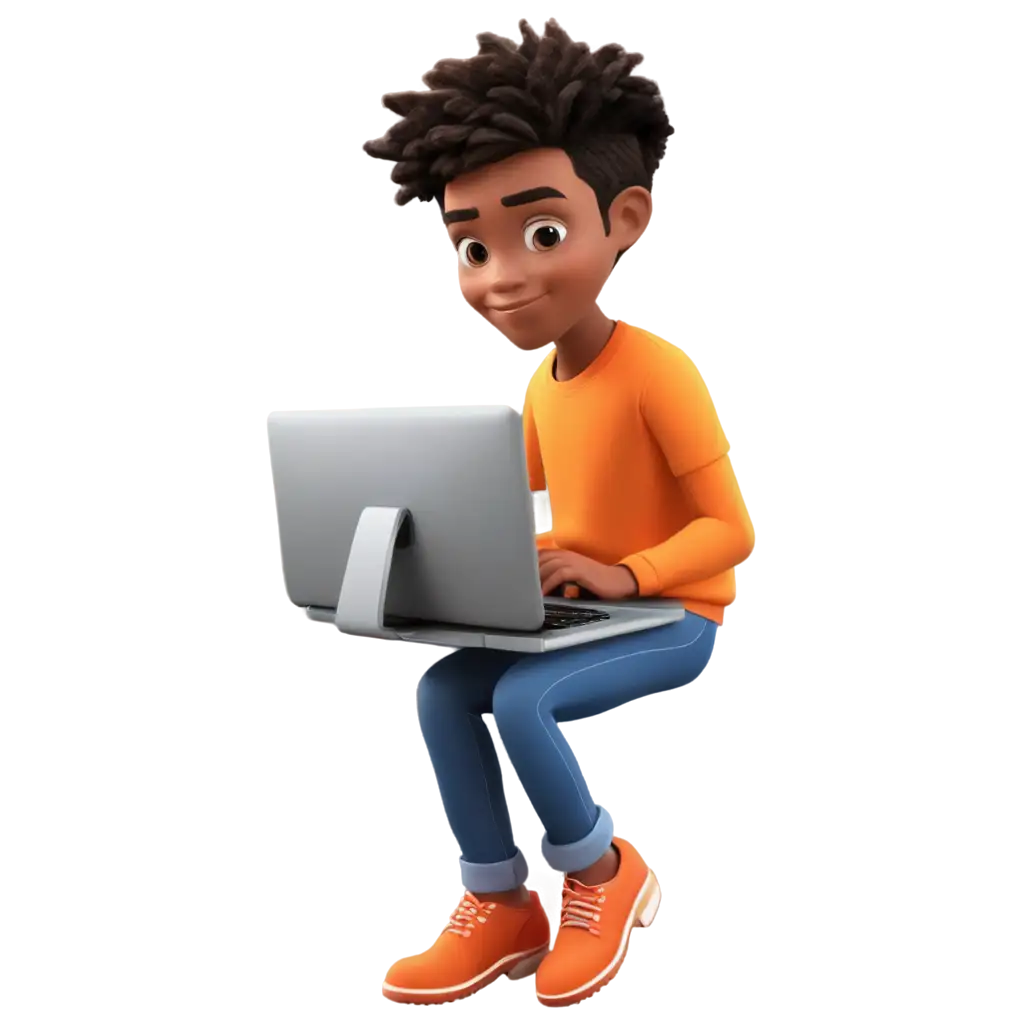 Designr-Boy-Working-on-Computer-HighQuality-PNG-Image-for-Creative-Use