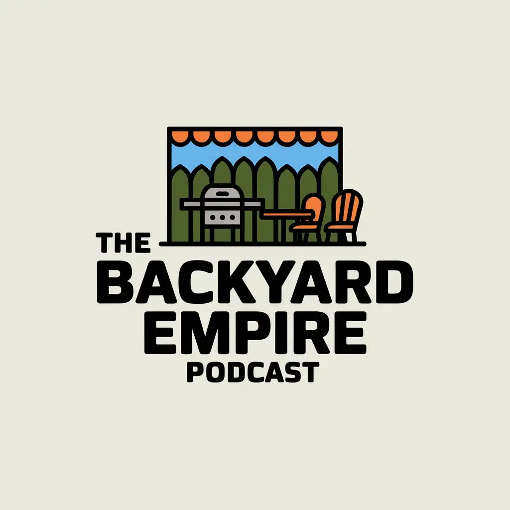 LOGO Design for The Backyard Empire Podcast Vector Style with Clear Background and Modern Symbolism