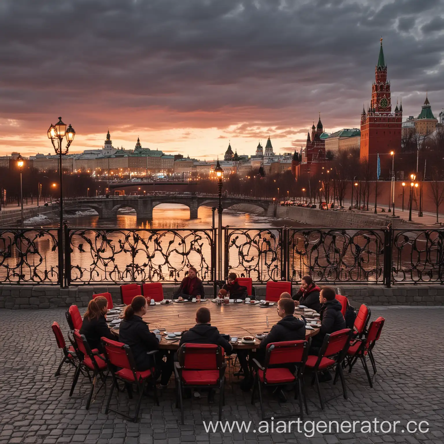 Evening-Gathering-at-Moscow-Gates-Irkutsk-Round-Table-with-Twelve-People