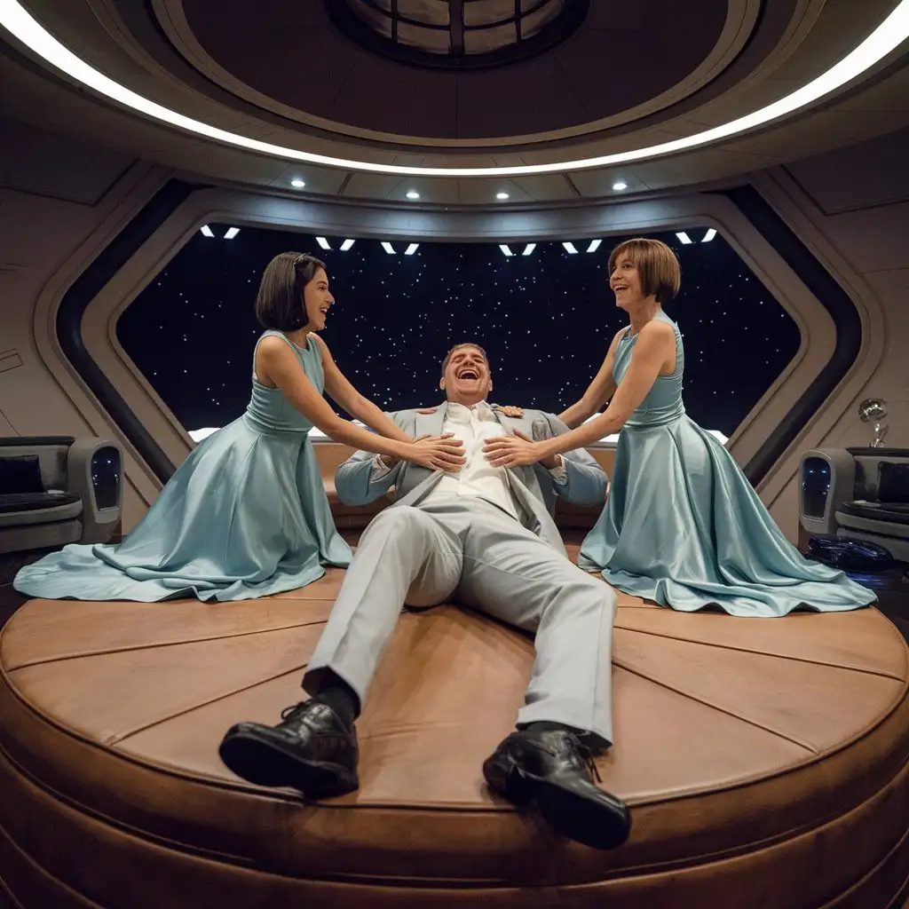 Luxury-Spaceship-Lounge-with-Laughter-and-Futuristic-Fashion