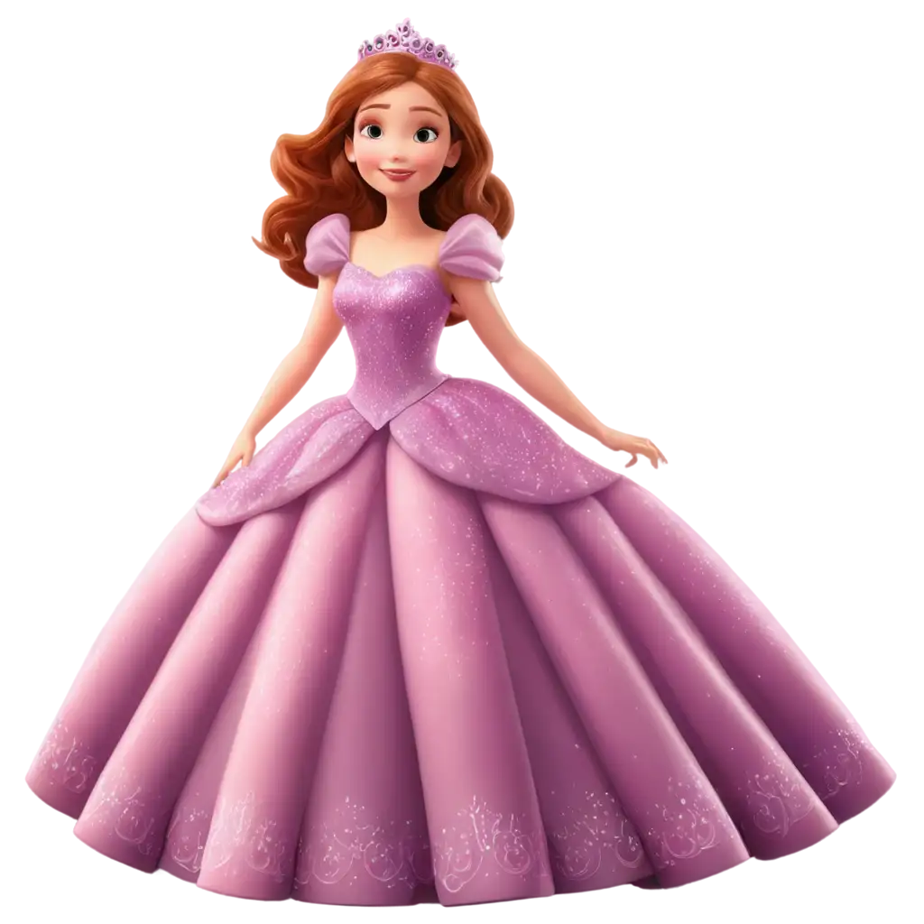 Cartoon-Princess-in-a-Beautiful-Sparkling-Dress-PNG-Image-for-Creative-Projects