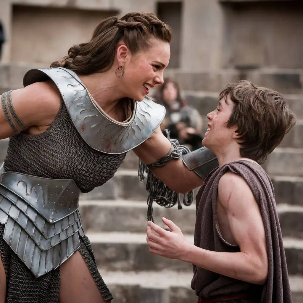 Cinematic-Gladiator-Battle-Between-Enchanting-Evil-Woman-and-Bewitched-Teen-Boy