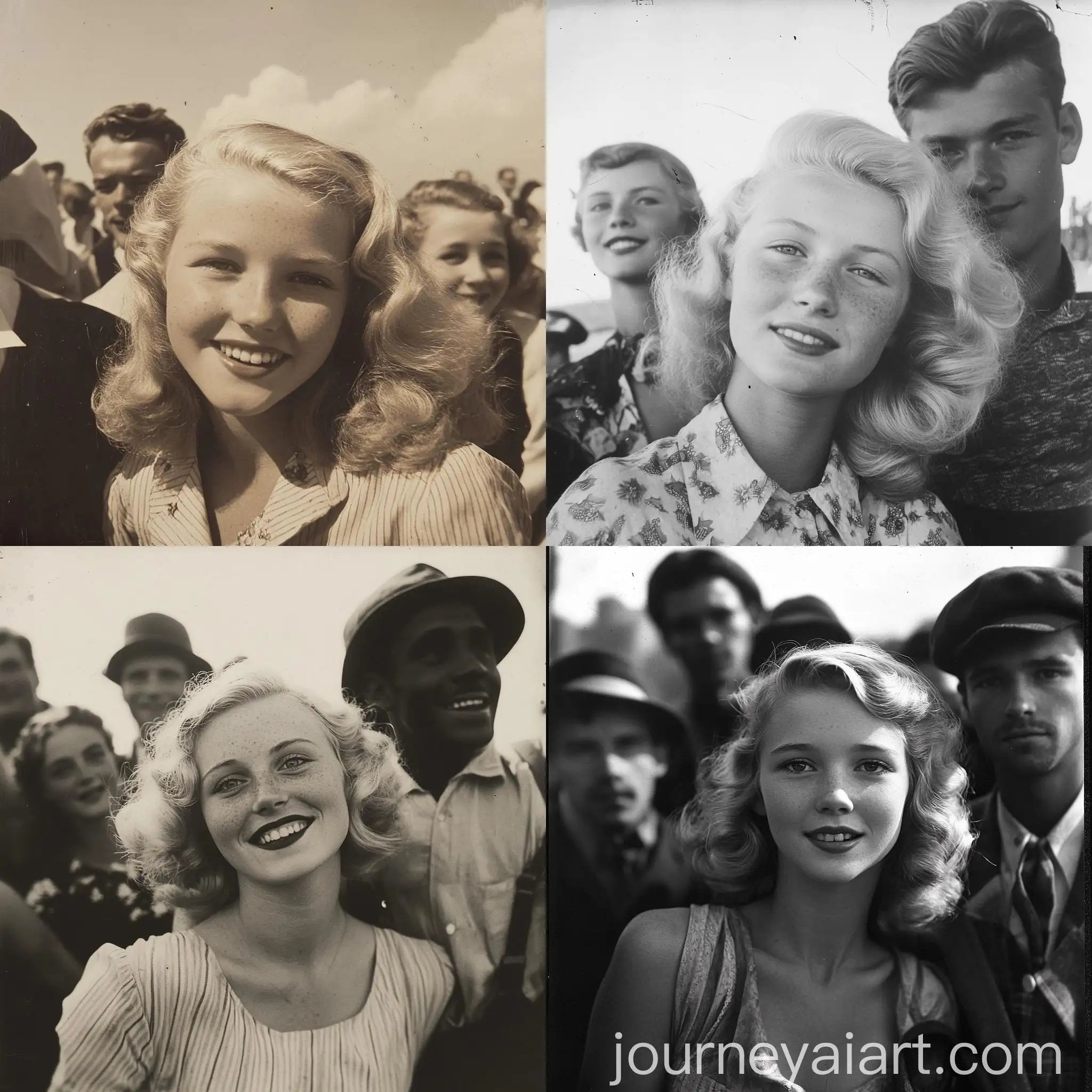 Photobombed-Blonde-Lady-in-Vintage-1936-Style-Photograph