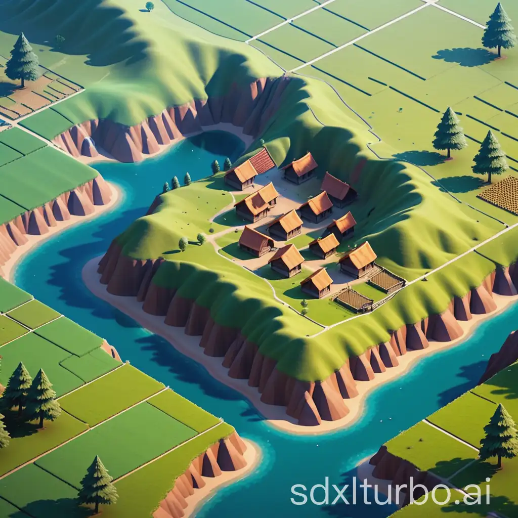 Empty-2D-Isometric-Village-Terrain-Map