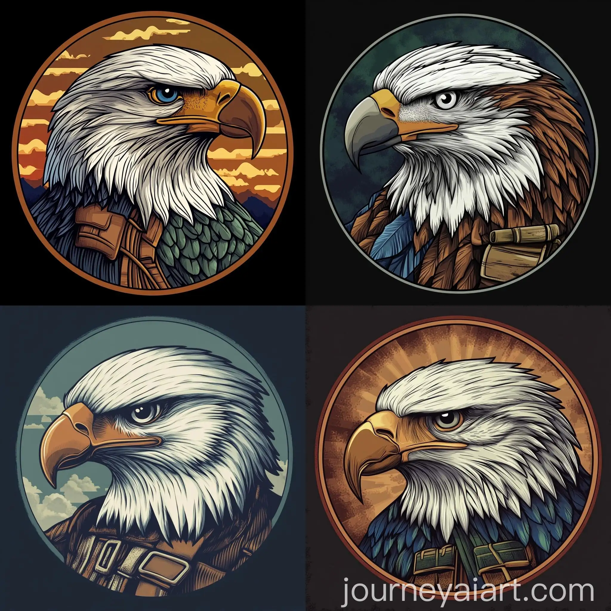 Circular-Aviation-Patch-with-Eagle-Head-in-Digital-Art-Style