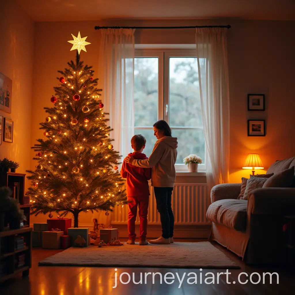 Family-Celebrating-Around-a-Beautiful-New-Years-Tree