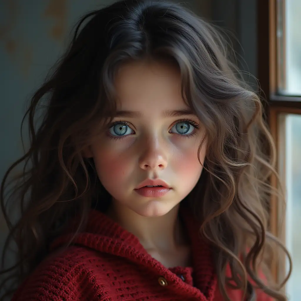 Create an image of an Iranian girl with blue eyes