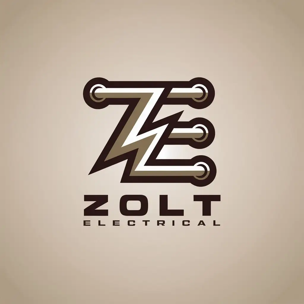 LOGO Design for Zolt Electrical Modern Vector Art with ZE Symbol on Clear Background