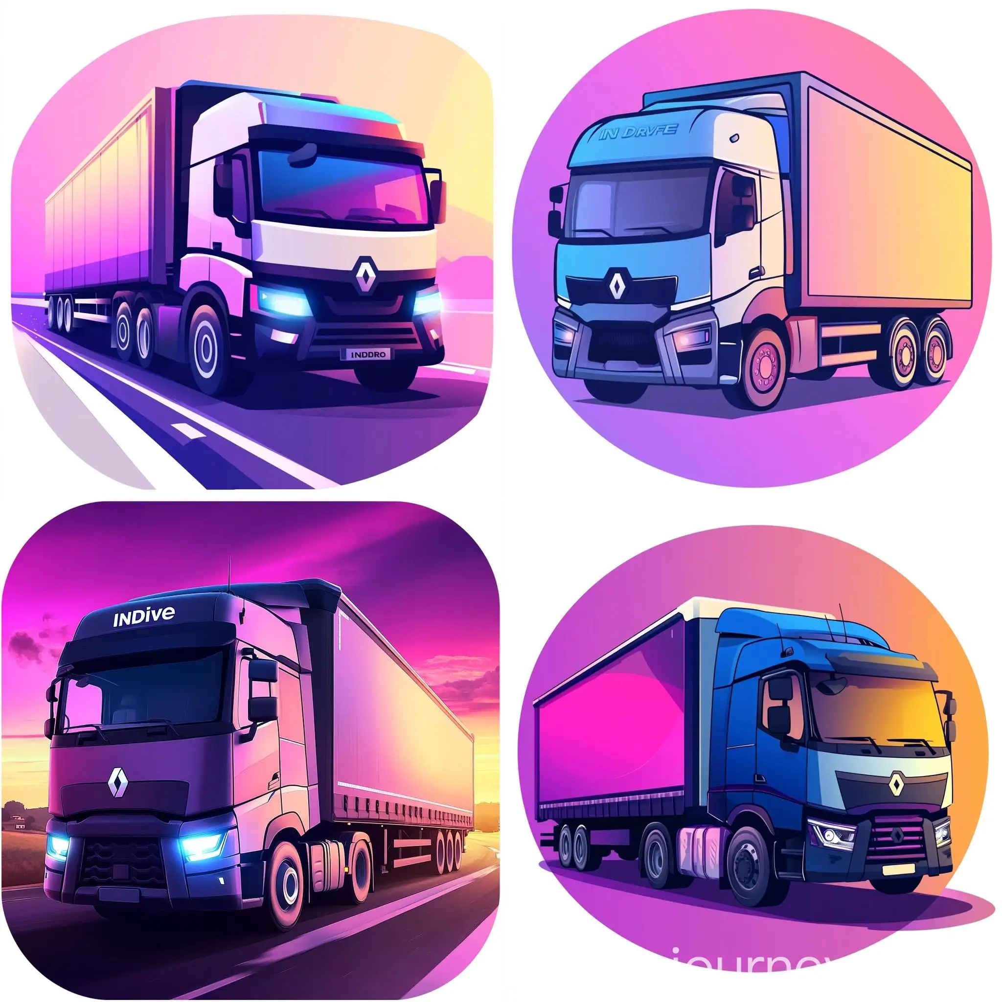 Gradient-Background-with-Renault-Truck-Carrying-Cargo-for-InDrive-NFB-Icon