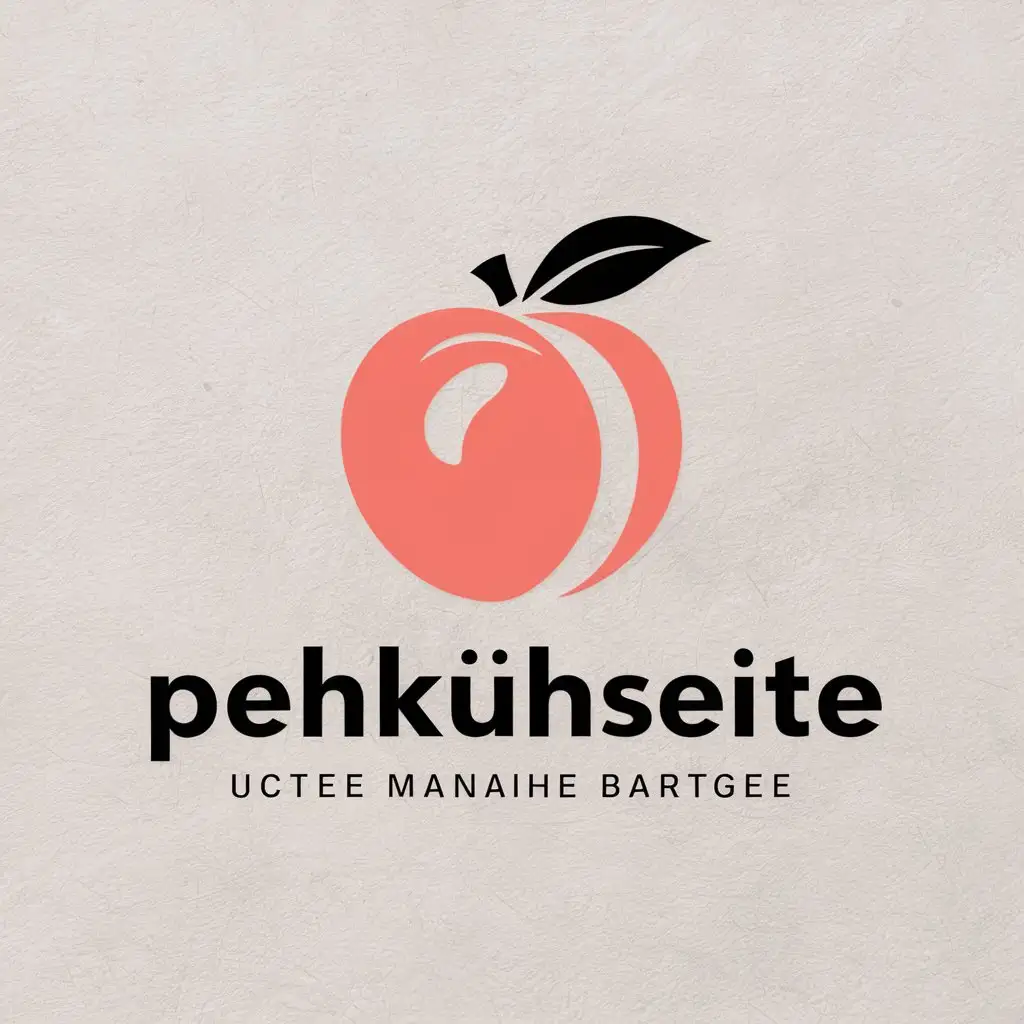 a vector logo design,with the text "Pehkuhseite", main symbol:peach,complex,be used in Internet industry,clear background