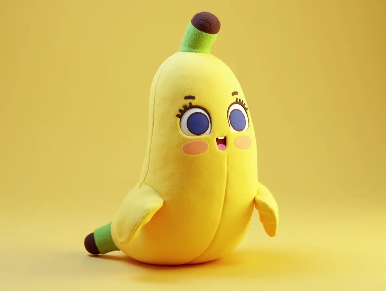 Banana head plush toy, 3D model