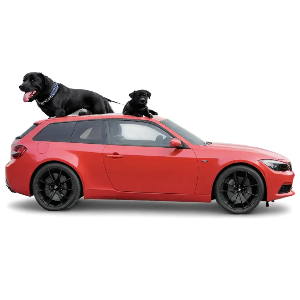 Red-Car-with-Black-Dog-PNG-HighQuality-Image-for-Versatile-Applications