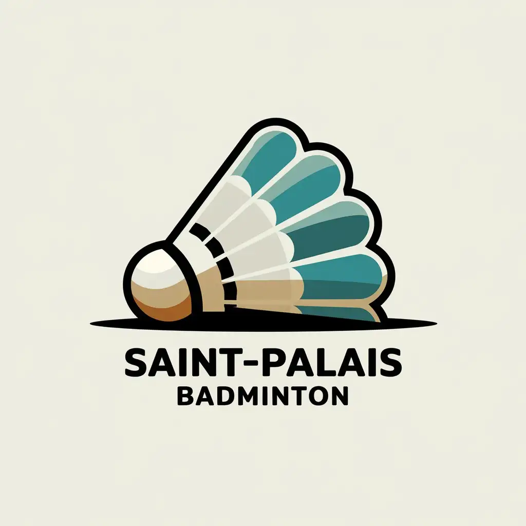 LOGO Design for SaintPalais Badminton Geometric Symbol with Sand and Sea Color Palette Modern Typography