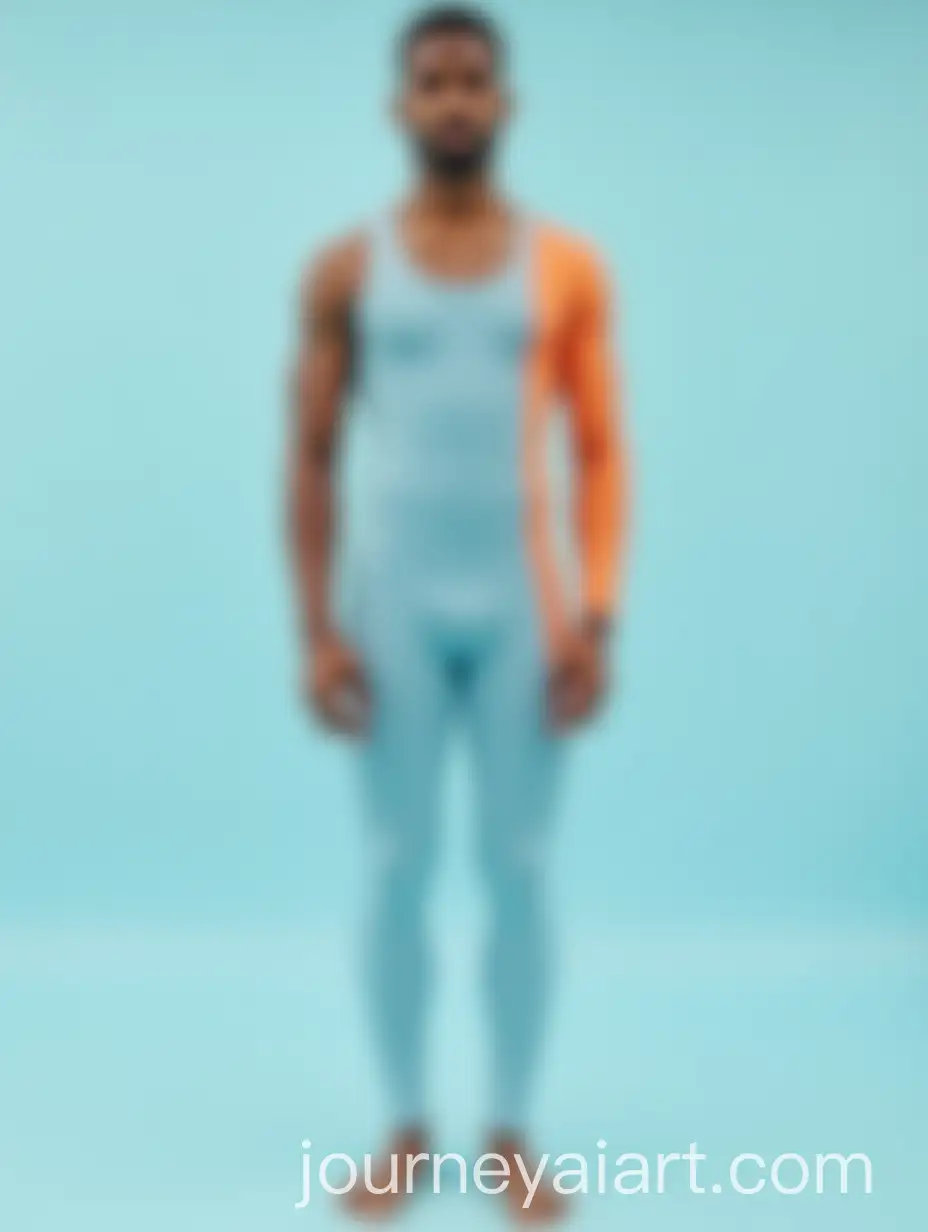 Man-in-LightBlue-FormFitting-Outfit-with-Orange-Stripe-Fashion-Dance-Attire